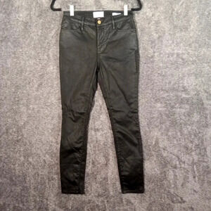 Frame le high skinny Noir coated women's jeans size 26